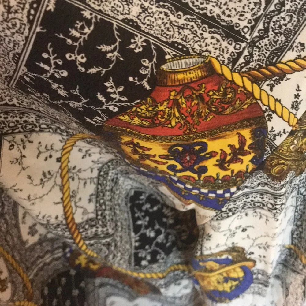 Bob Mackie travel hot air balloon print silk jacket in small